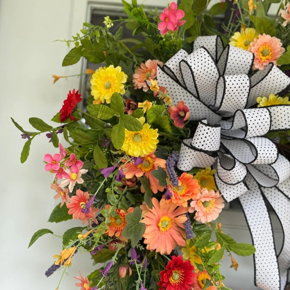 SOLD LOCALLY Spring Mixed Floral Design Wreath - Picture 5 of 9